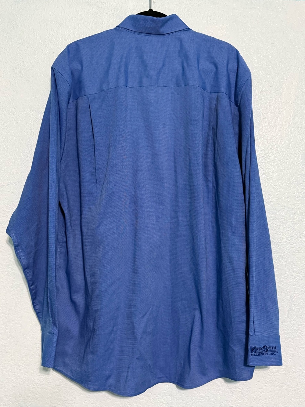 Cutter & Buck Mens XL Blue Button Down Dress Shirt Easy Care Long Sleeve - Picture 3 of 7